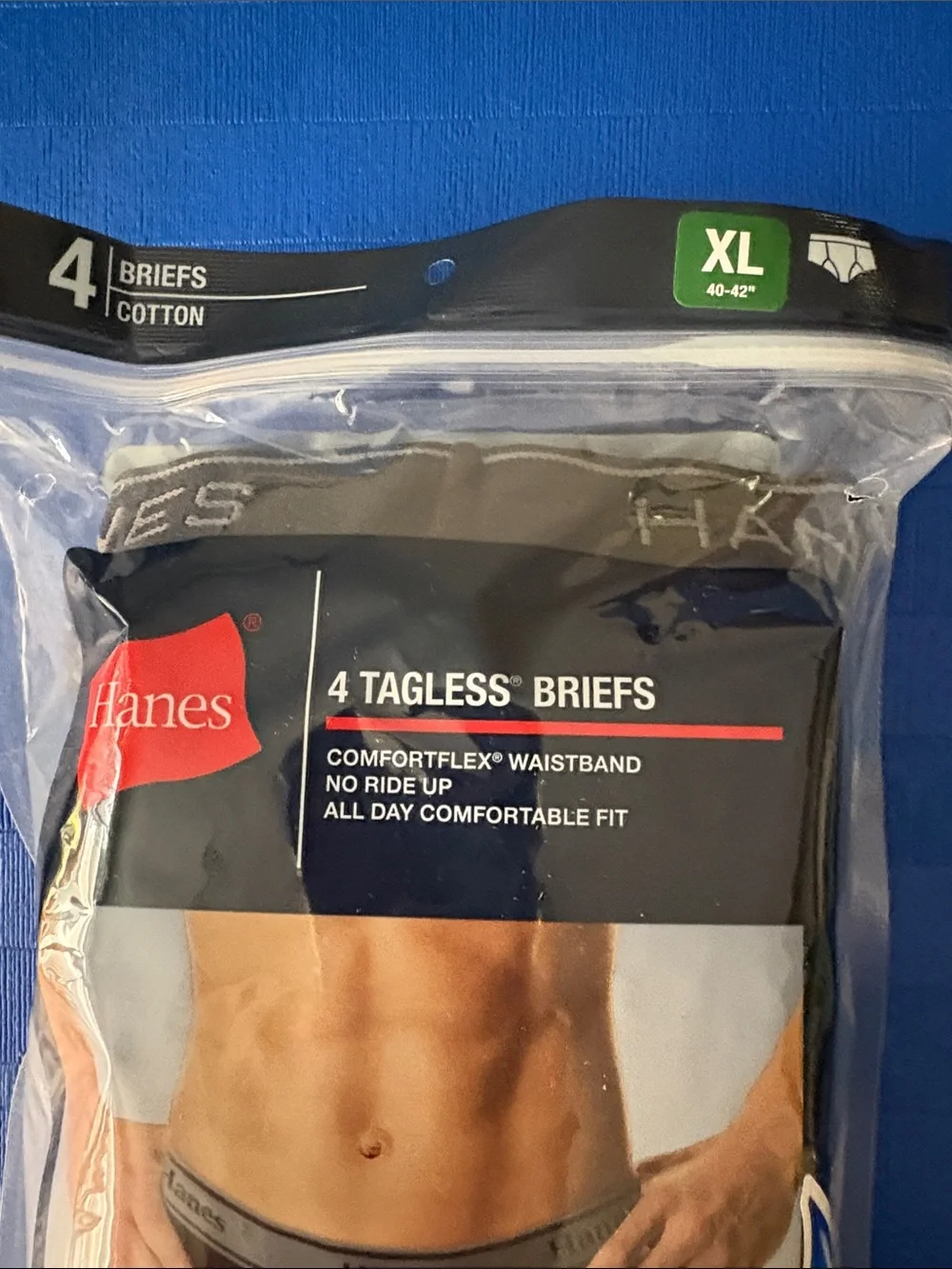 Hanes Men's Tagless Briefs - Black & Gray (4-Pack) XL